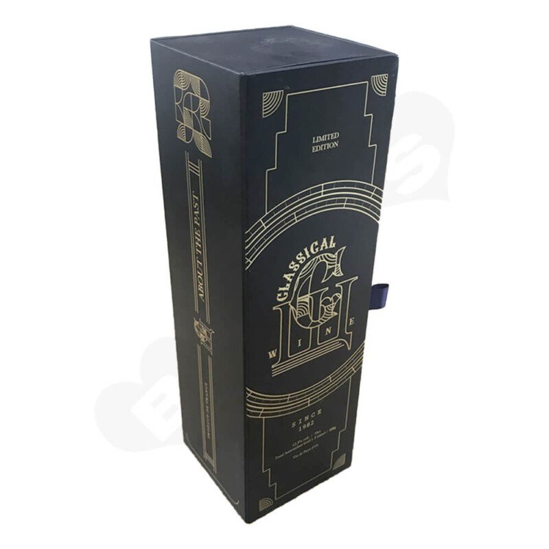 Custom Rigid Cardboard Magnetic Box for Single Wine Bottle - SCP