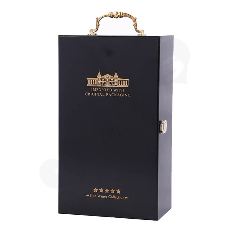 Gold Foil Stamped Wine Box Kit with Handle -Shanghai Custom Packaging